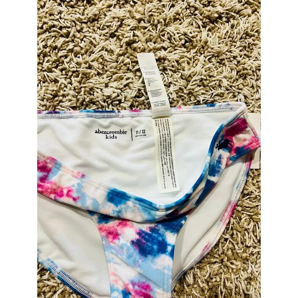 NWT❤️Abercrombie big kids Tie Die bikini bottom sz11-12
